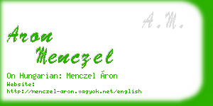 aron menczel business card